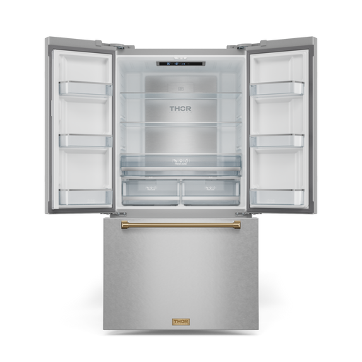 THOR Kitchen - 36-inch Gordon Ramsay Series 20.3 cu ft French Door Counter Depth Refrigerator with Ice Maker in Stainless Steel/Bronze - RF3621CTD99-BRZ - IMG2