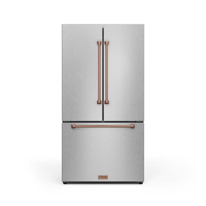 THOR Kitchen - 36-inch Gordon Ramsay Series 20.3 cu ft French Door Counter Depth Refrigerator with Ice Maker in Stainless Steel/Rose Gold - RF3621CTD99-RSG - IMG1
