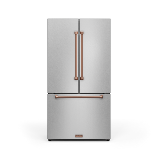 THOR Kitchen - 36-inch Gordon Ramsay Series 20.3 cu ft French Door Counter Depth Refrigerator with Ice Maker in Stainless Steel/Rose Gold - RF3621CTD99-RSG - IMG1