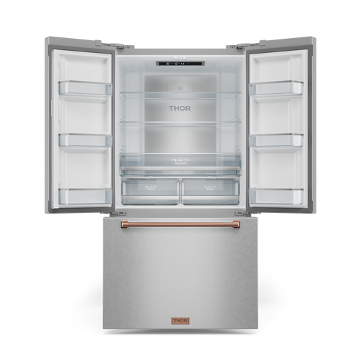 THOR Kitchen - 36-inch Gordon Ramsay Series 20.3 cu ft French Door Counter Depth Refrigerator with Ice Maker in Stainless Steel/Rose Gold - RF3621CTD99-RSG - IMG2