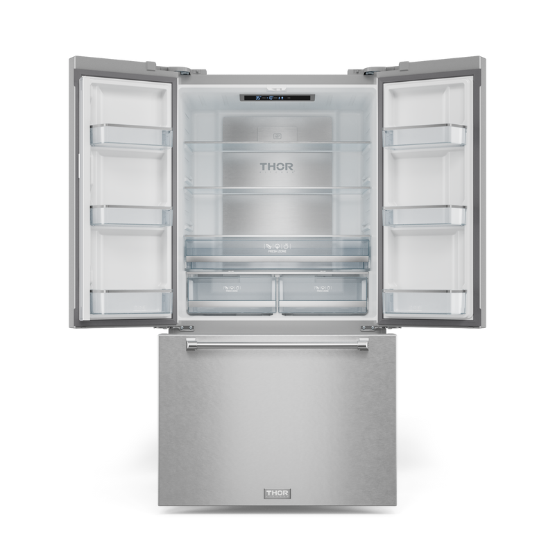 THOR Kitchen - 36-inch Gordon Ramsay Series 20.3 cu ft French Door Counter Depth Refrigerator with Ice Maker in Stainless Steel - RF3621CTD99 - IMG2