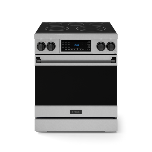 THOR Kitchen - 30-inch Gordon Ramsay Series Professional Electric Range with Tilt Panel Touch Control in Stainless Steel/Black - RSE30-BLK - IMG1