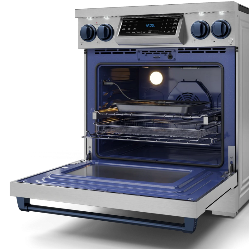 THOR Kitchen - 30-inch Gordon Ramsay Series Professional Electric Range with Tilt Panel Touch Control in Stainless Steel/Navy Blue - RSE30-BLU - IMG4