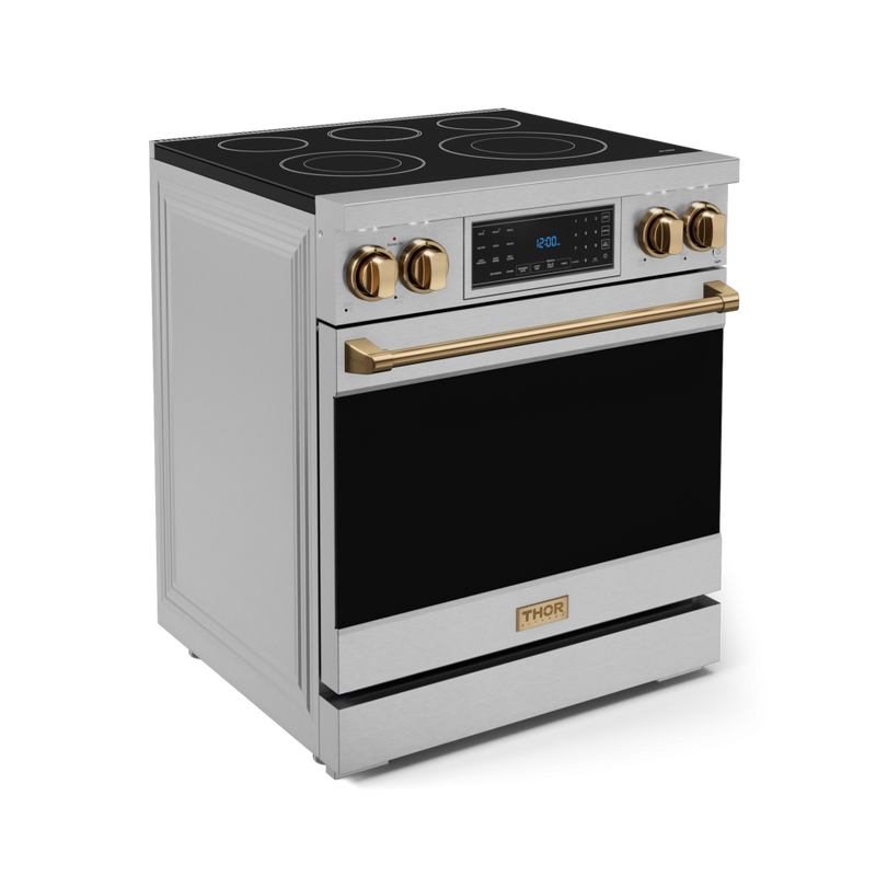 THOR Kitchen - 30-inch Gordon Ramsay Series Professional Electric Range with Tilt Panel Touch Control in Stainless Steel/Bronze - RSE30-BRZ - IMG4