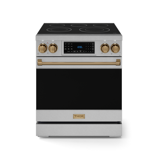 THOR Kitchen - 30-inch Gordon Ramsay Series Professional Electric Range with Tilt Panel Touch Control in Stainless Steel/Bronze - RSE30-BRZ - IMG1