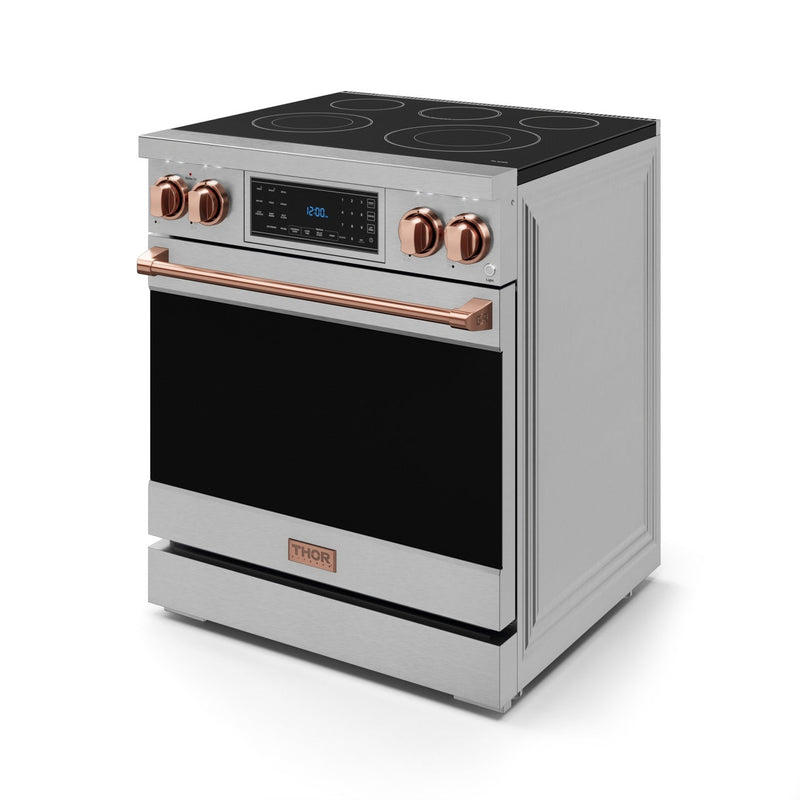 THOR Kitchen - 30-inch Gordon Ramsay Series Professional Electric Range with Tilt Panel Touch Control in Stainless Steel/Rose Gold - RSE30-RSG - IMG2