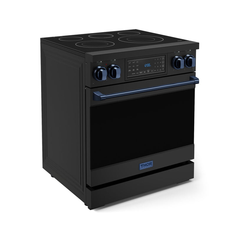 THOR Kitchen - 30-inch Gordon Ramsay Series Professional Electric Range with Tilt Panel Touch Control in Black/Navy Blue - RSE30B-BLU - IMG5