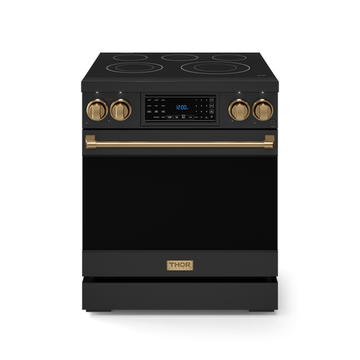 THOR Kitchen - 30-inch Gordon Ramsay Series Professional Electric Range with Tilt Panel Touch Control in Black/Bronze - RSE30B-BRZ - IMG1