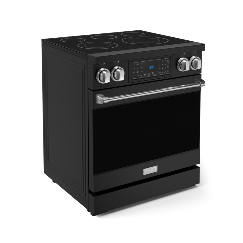 THOR Kitchen - 30-inch Gordon Ramsay Series Professional Electric Range with Tilt Panel Touch Control in Black/Stainless Steel - RSE30B-SS - IMG3