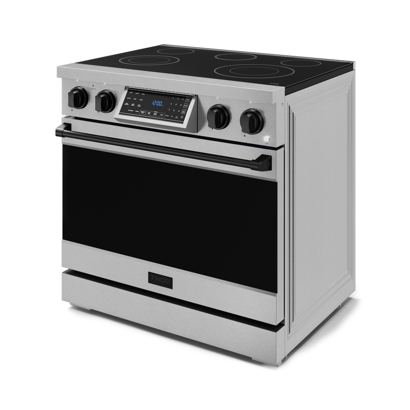 THOR Kitchen - 36-inch Gordon Ramsay Series Professional Electric Range with Tilt Panel Touch Control in Stainless Steel/Black - RSE36-BLK - IMG5