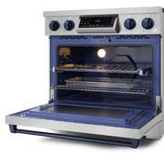 THOR Kitchen - 36-inch Gordon Ramsay Series Professional Electric Range with Tilt Panel Touch Control in Stainless Steel/Navy Blue - RSE36-BLU - IMG5