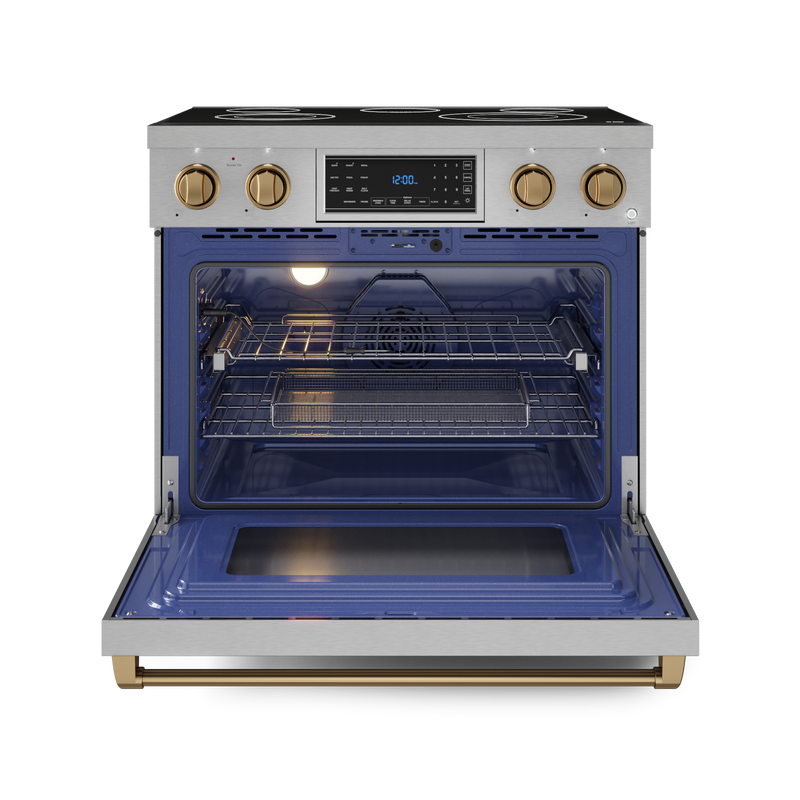THOR Kitchen - 36-inch Gordon Ramsay Series Professional Electric Range with Tilt Panel Touch Control in Stainless Steel/Bronze - RSE36-BRZ - IMG2