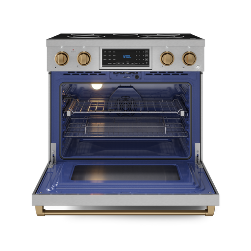 THOR Kitchen - 36-inch Gordon Ramsay Series Professional Electric Range with Tilt Panel Touch Control in Stainless Steel/Bronze - RSE36-BRZ - IMG2