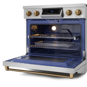 THOR Kitchen - 36-inch Gordon Ramsay Series Professional Electric Range with Tilt Panel Touch Control in Stainless Steel/Bronze - RSE36-BRZ - IMG5