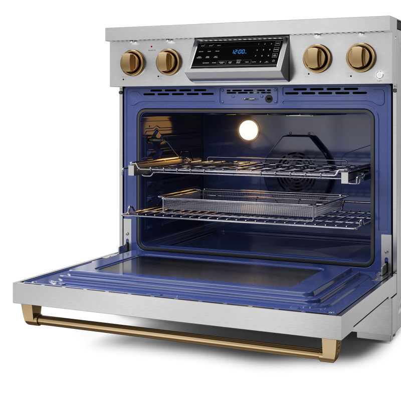 THOR Kitchen - 36-inch Gordon Ramsay Series Professional Electric Range with Tilt Panel Touch Control in Stainless Steel/Bronze - RSE36-BRZ - IMG5
