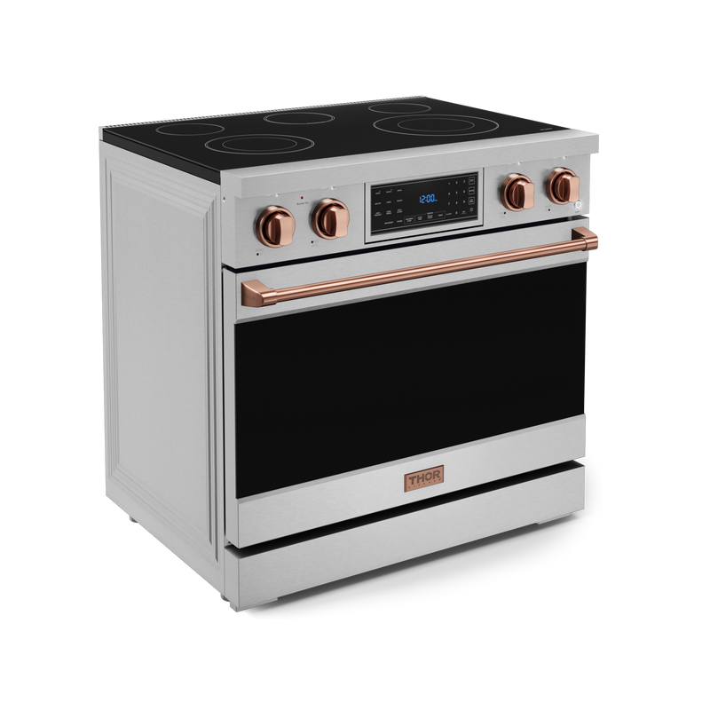 THOR Kitchen - 36-inch Gordon Ramsay Series Professional Electric Range with Tilt Panel Touch Control in Stainless Steel/Rose Gold - RSE36-RSG - IMG3