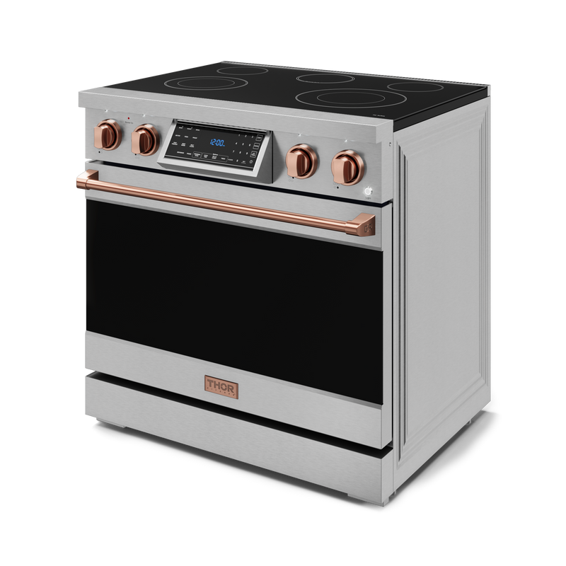 THOR Kitchen - 36-inch Gordon Ramsay Series Professional Electric Range with Tilt Panel Touch Control in Stainless Steel/Rose Gold - RSE36-RSG - IMG4