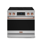 THOR Kitchen - 36-inch Gordon Ramsay Series Professional Electric Range with Tilt Panel Touch Control in Stainless Steel/Rose Gold - RSE36-RSG - IMG1