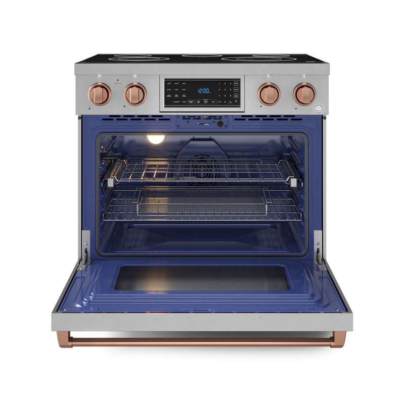 THOR Kitchen - 36-inch Gordon Ramsay Series Professional Electric Range with Tilt Panel Touch Control in Stainless Steel/Rose Gold - RSE36-RSG - IMG2