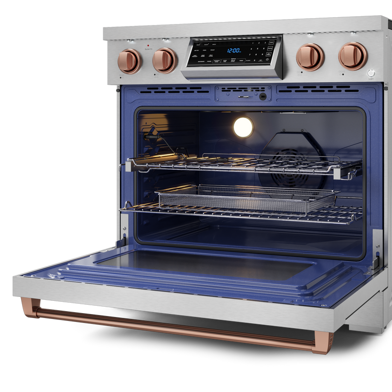 THOR Kitchen - 36-inch Gordon Ramsay Series Professional Electric Range with Tilt Panel Touch Control in Stainless Steel/Rose Gold - RSE36-RSG - IMG5