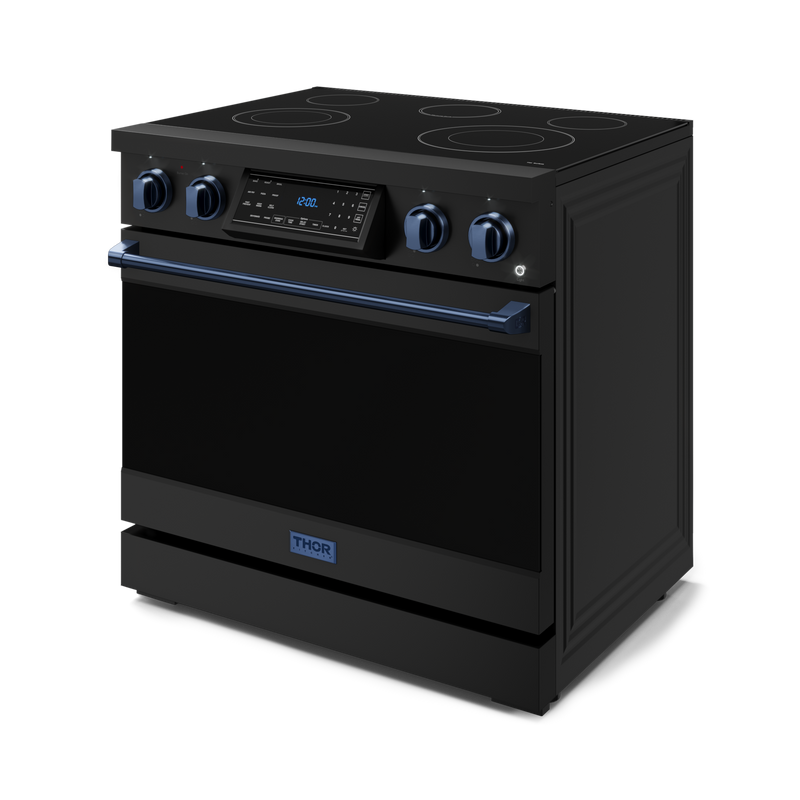 THOR Kitchen - 36-inch Gordon Ramsay Series Professional Electric Range with Tilt Panel Touch Control in Black/Navy Blue - RSE36B-BLU - IMG4