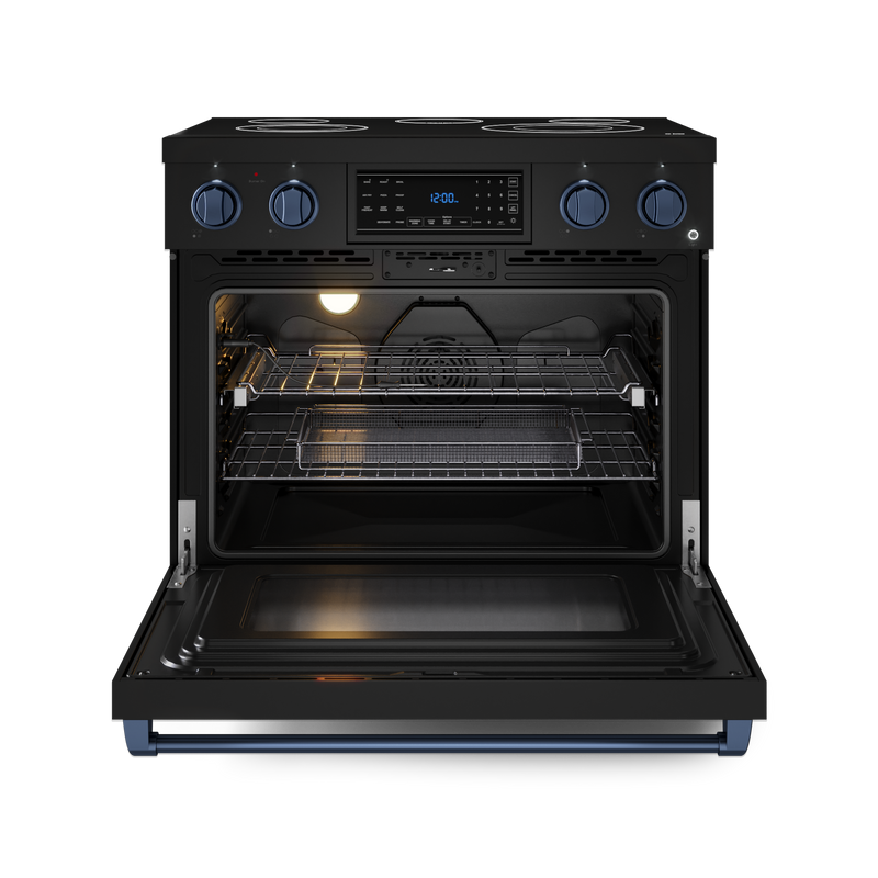 THOR Kitchen - 36-inch Gordon Ramsay Series Professional Electric Range with Tilt Panel Touch Control in Black/Navy Blue - RSE36B-BLU - IMG2