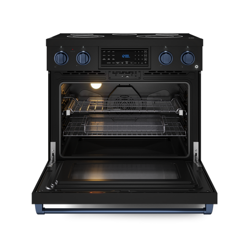 THOR Kitchen - 36-inch Gordon Ramsay Series Professional Electric Range with Tilt Panel Touch Control in Black/Navy Blue - RSE36B-BLU - IMG2