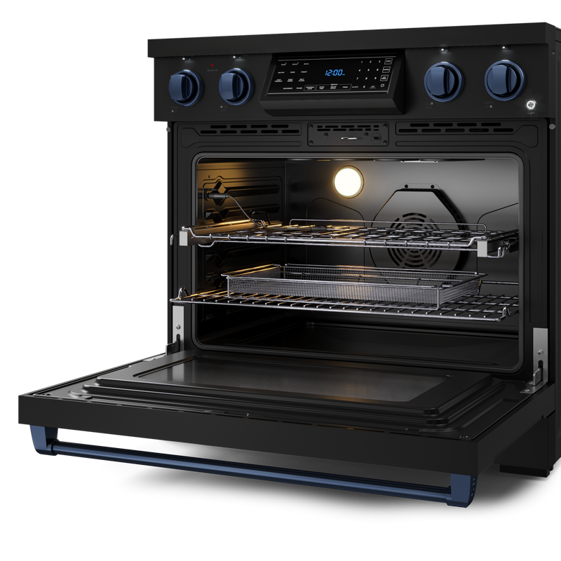 THOR Kitchen - 36-inch Gordon Ramsay Series Professional Electric Range with Tilt Panel Touch Control in Black/Navy Blue - RSE36B-BLU - IMG5
