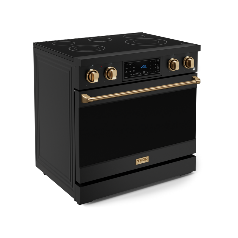 THOR Kitchen - 36-inch Gordon Ramsay Series Professional Electric Range with Tilt Panel Touch Control in Black/Bronze - RSE36B-BRZ - IMG3