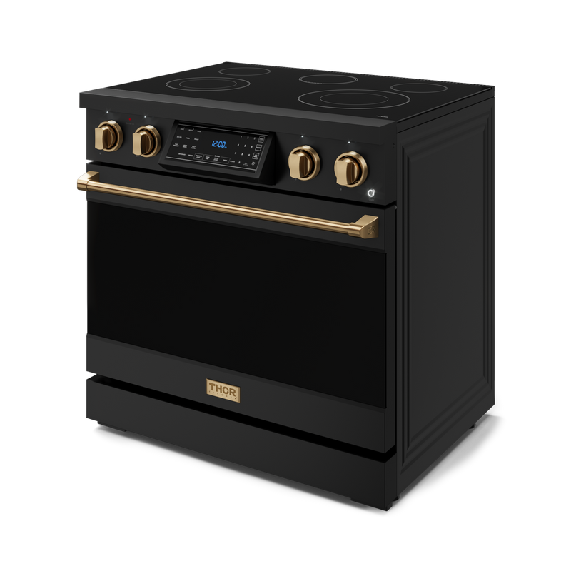 THOR Kitchen - 36-inch Gordon Ramsay Series Professional Electric Range with Tilt Panel Touch Control in Black/Bronze - RSE36B-BRZ - IMG4