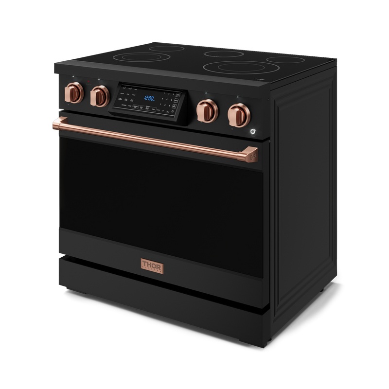 THOR Kitchen - 36-inch Gordon Ramsay Series Professional Electric Range with Tilt Panel Touch Control in Black/Rose Gold - RSE36B-RSG - IMG4