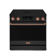 THOR Kitchen - 36-inch Gordon Ramsay Series Professional Electric Range with Tilt Panel Touch Control in Black/Rose Gold - RSE36B-RSG - IMG1