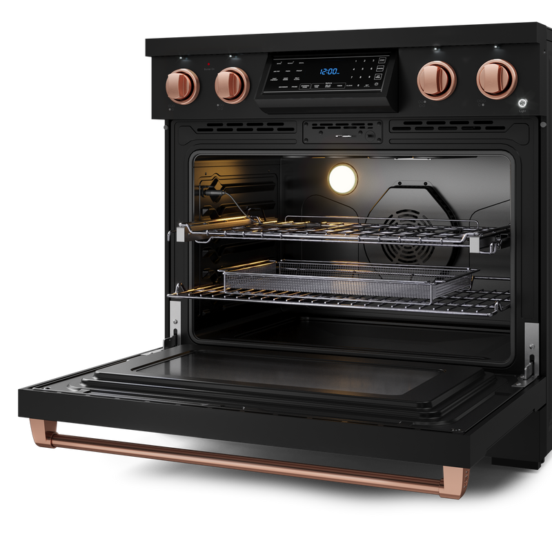 THOR Kitchen - 36-inch Gordon Ramsay Series Professional Electric Range with Tilt Panel Touch Control in Black/Rose Gold - RSE36B-RSG - IMG5