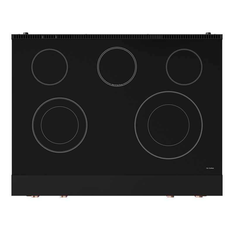 THOR Kitchen - 36-inch Gordon Ramsay Series Professional Electric Range with Tilt Panel Touch Control in Black/Rose Gold - RSE36B-RSG - IMG7