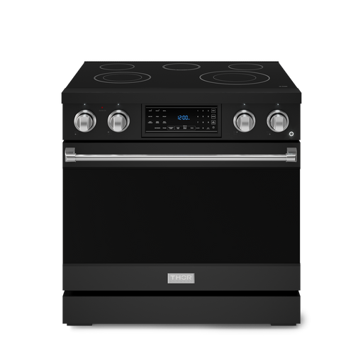 THOR Kitchen - 36-inch Gordon Ramsay Series Professional Electric Range with Tilt Panel Touch Control in Black/Stainless Steel - RSE36B-SS - IMG1