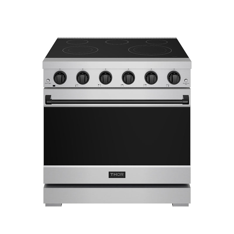 THOR Kitchen - 36-inch Gordon Ramsay Series Professional Electric Range in Stainless Steel/Black - RSE36P-BLK - IMG1