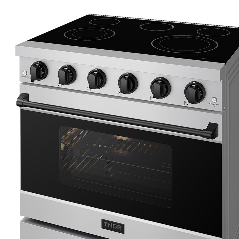 THOR Kitchen - 36-inch Gordon Ramsay Series Professional Electric Range in Stainless Steel/Black - RSE36P-BLK - IMG6