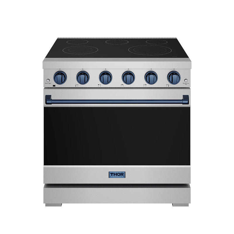 THOR Kitchen - 36-inch Gordon Ramsay Series Professional Electric Range in Stainless Steel/Blue - RSE36P-BLU - IMG1