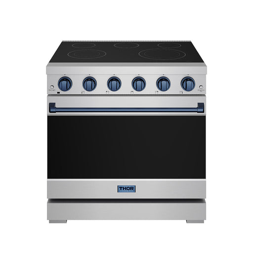THOR Kitchen - 36-inch Gordon Ramsay Series Professional Electric Range in Stainless Steel/Blue - RSE36P-BLU - IMG1