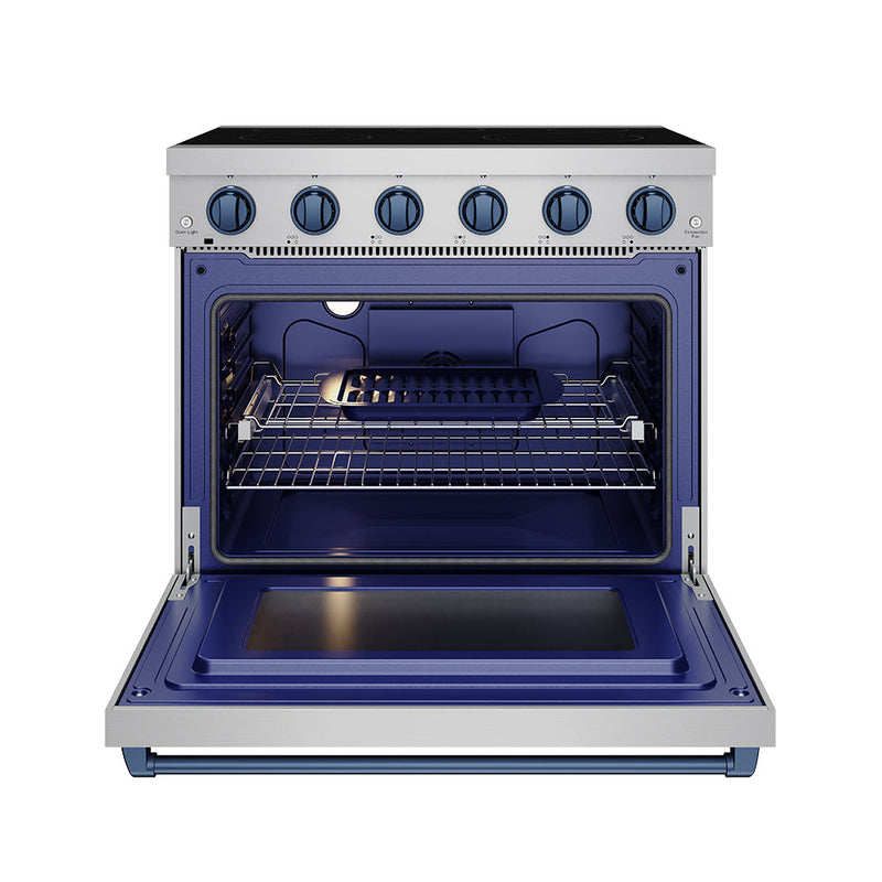 THOR Kitchen - 36-inch Gordon Ramsay Series Professional Electric Range in Stainless Steel/Blue - RSE36P-BLU - IMG2