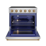 THOR Kitchen - 36-inch Gordon Ramsay Series Professional Electric Range in Stainless Steel/Bronze - RSE36P-BRZ - IMG2