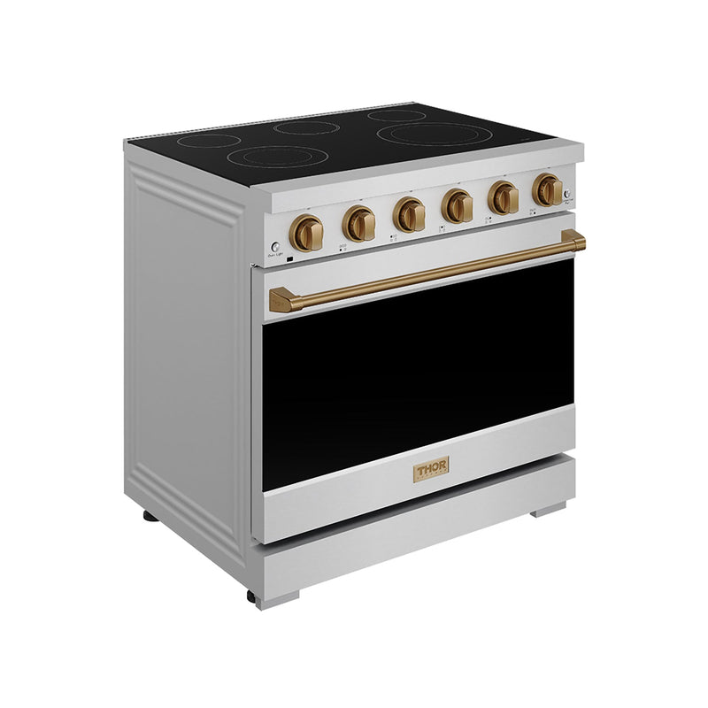 THOR Kitchen - 36-inch Gordon Ramsay Series Professional Electric Range in Stainless Steel/Bronze - RSE36P-BRZ - IMG3