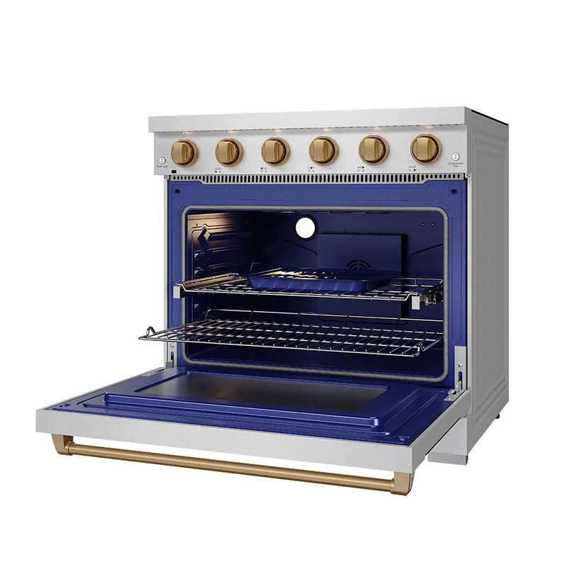 THOR Kitchen - 36-inch Gordon Ramsay Series Professional Electric Range in Stainless Steel/Bronze - RSE36P-BRZ - IMG5