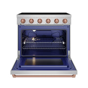 THOR Kitchen - 36-inch Gordon Ramsay Series Professional Electric Range in Stainless Steel/Rose Gold - RSE36P-RSG - IMG2