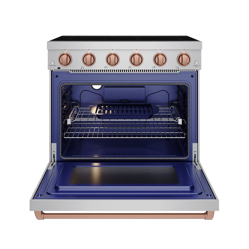 THOR Kitchen - 36-inch Gordon Ramsay Series Professional Electric Range in Stainless Steel/Rose Gold - RSE36P-RSG - IMG2