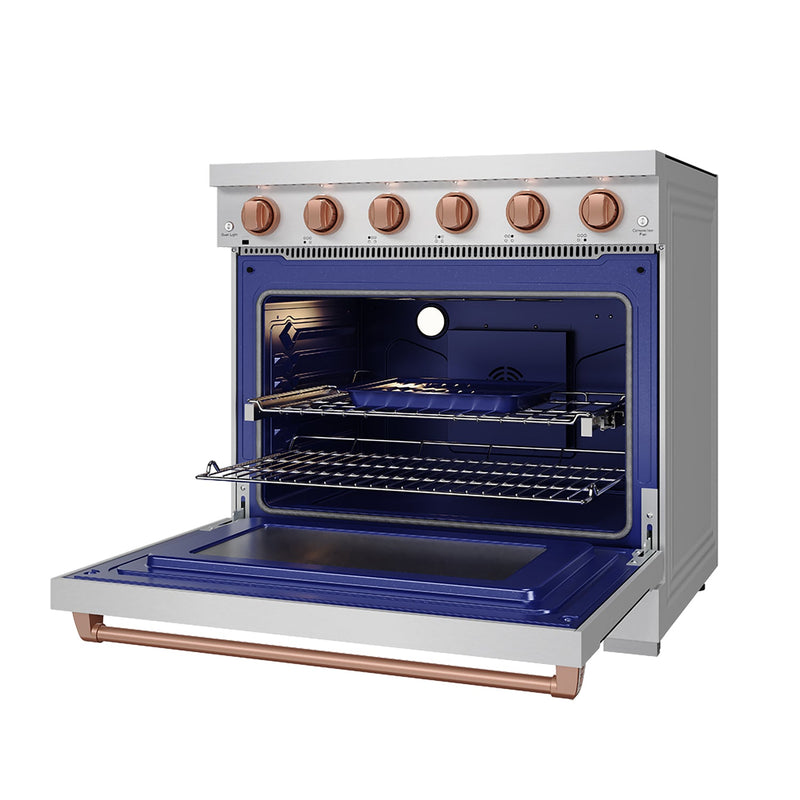 THOR Kitchen - 36-inch Gordon Ramsay Series Professional Electric Range in Stainless Steel/Rose Gold - RSE36P-RSG - IMG5