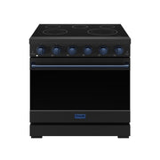 THOR Kitchen - 36-inch Gordon Ramsay Series Professional Electric Range in Black/Blue - RSE36PB-BLU - IMG1