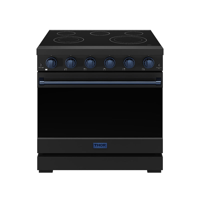 THOR Kitchen - 36-inch Gordon Ramsay Series Professional Electric Range in Black/Blue - RSE36PB-BLU - IMG1