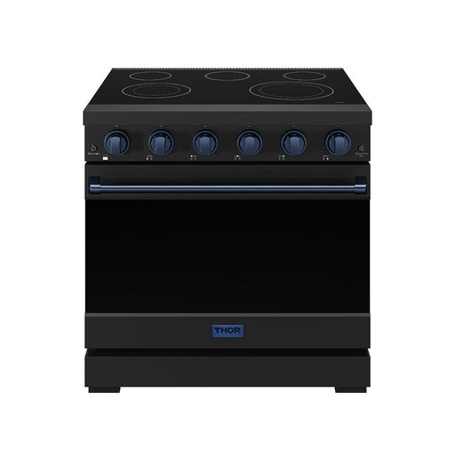 THOR Kitchen - 36-inch Gordon Ramsay Series Professional Electric Range in Black/Blue - RSE36PB-BLU - IMG1
