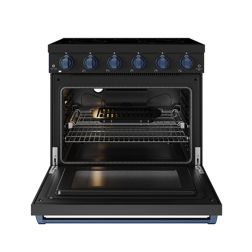 THOR Kitchen - 36-inch Gordon Ramsay Series Professional Electric Range in Black/Blue - RSE36PB-BLU - IMG2